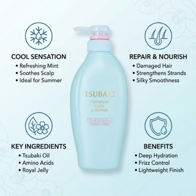 Shiseido "Tsubaki Premium Cool & Repair" plaukų šampūnas