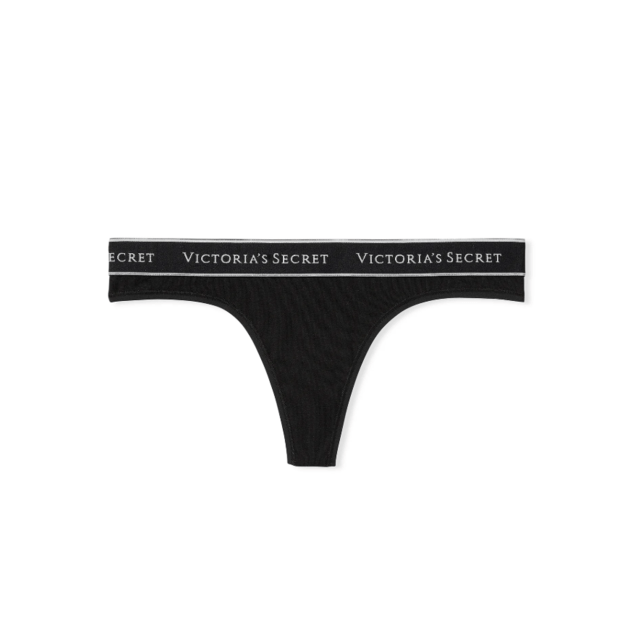 Victoria's Secret "Logo Black Thong" kelnaitės 2