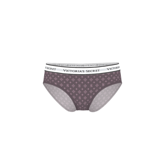 Victoria's Secret "Logo Purple Print Hiphugger" kelnaitės