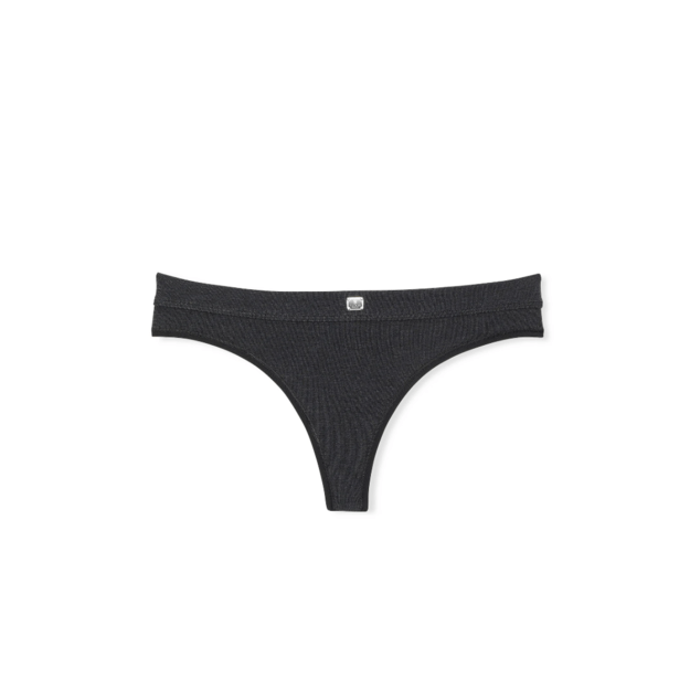 Victoria's Secret "Logo Heather Black Thong" kelnaitės 2
