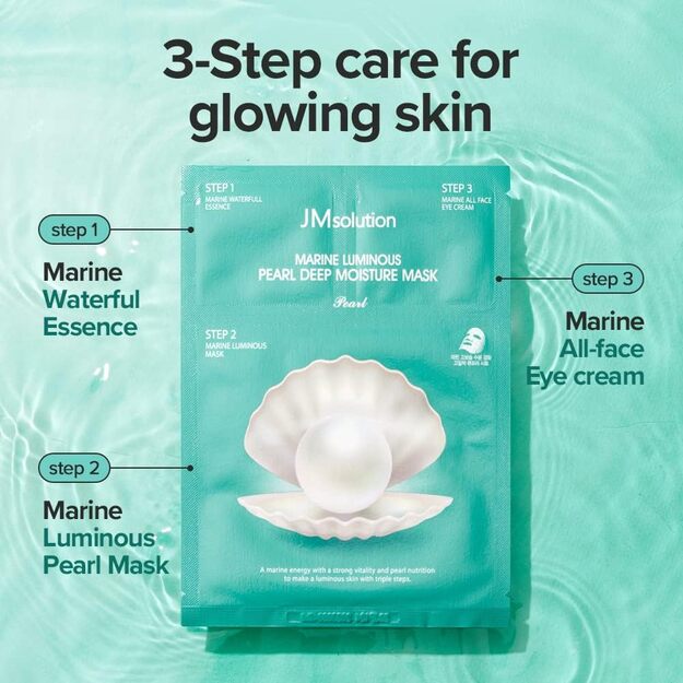 JMsolution "Marine Luminous Pearl Moisture" veido kaukė 3in1