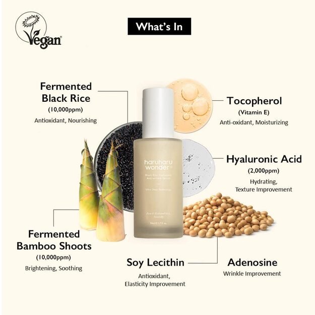 Haruharu WONDER "Black Rice Hyaluronic Anti-wrinkle" serumas 