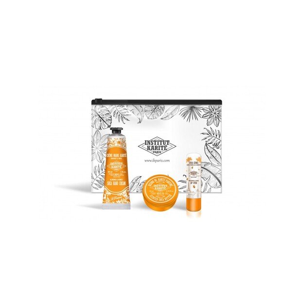 Institut Karite Paris "The Essentials Pouch Almond & Honey" rinkinys
