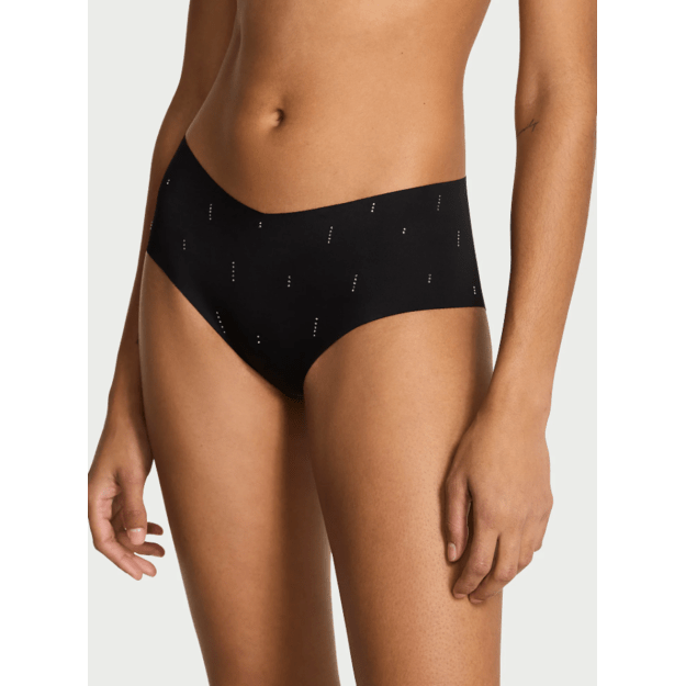 Victoria's Secret "No-Show Sparkle Black Cheeky" kelnaitės