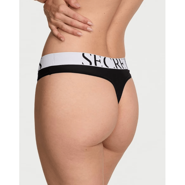 Victoria's Secret "Cool Black Thong" kelnaitės