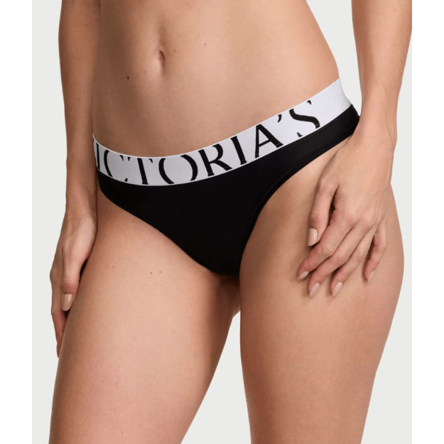 Victoria's Secret "Cool Black Thong" kelnaitės