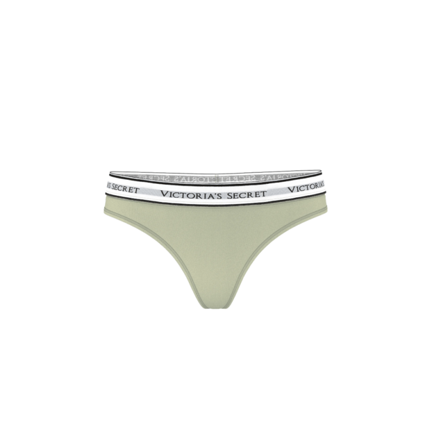 Victoria's Secret "Logo Green Thong" kelnaitės