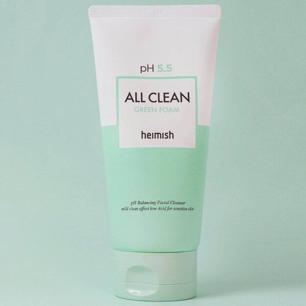 heimish "All Clean Green Foam" mini švelniai rūgštinis veido prausiklis