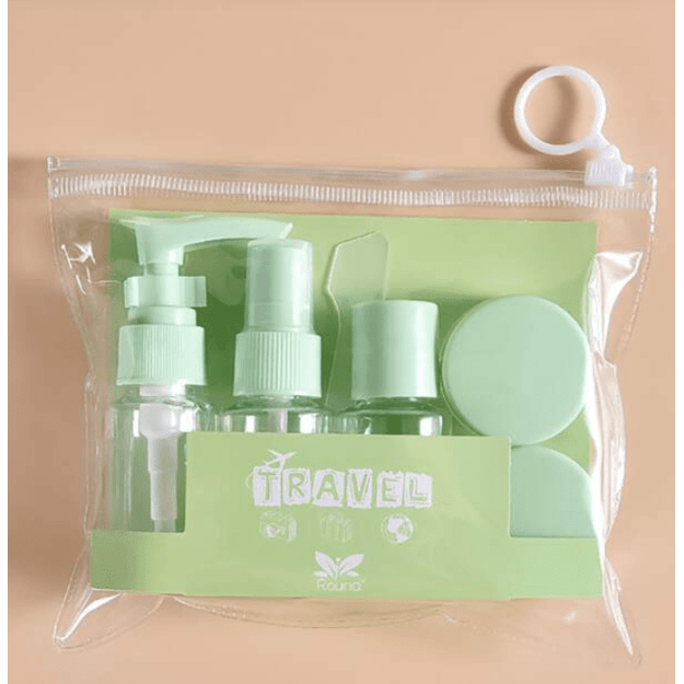 Kelioninių kosmetikos indelių rinkinys (Green)