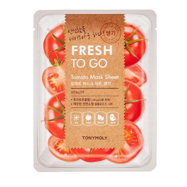 TonyMoly Fresh To Go "Tomato" lakštinė veido kaukė